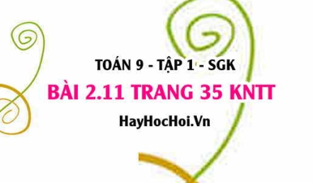 Bài 2.11 trang 35 Toán 9 tập 1 Kết nối tri thức